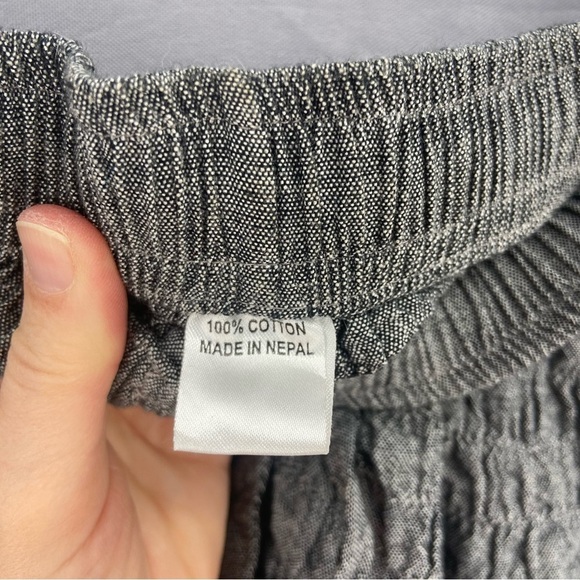 Gray Smocked 100% Cotton Harem Pants Size Small Made in Nepal - Picture 7 of 7